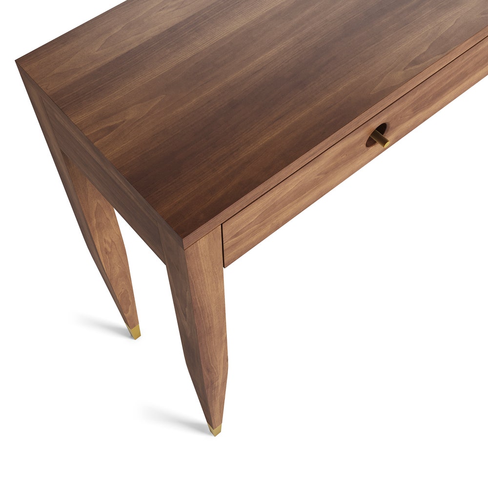 Walnut console table with marble top three drawers and two legs, hallway table, entryway table, dressing table in solid walnut wood - Image 6