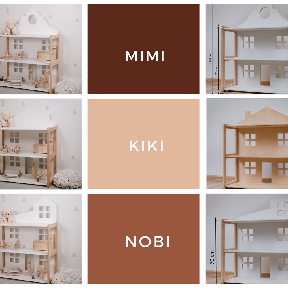 KIKI DOLLHOUSE shelf, MONTESSORI Bookshelf, Wooden Furniture for Nursery, Playroom Décor, Gift for kids - Image 9