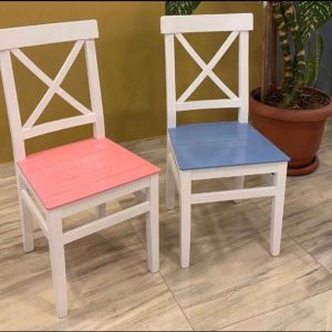 Custom Finish and Seat X Back Wooden Dining Chair - Farmhouse Chair Bistro Chair Leather Dining Chair  Desk Chair