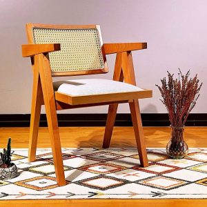 Mid Century Modern Dining Chair Wicker Dining Chair Wood Dining Chair Pierre Jeanneret Chair Chairs Set of