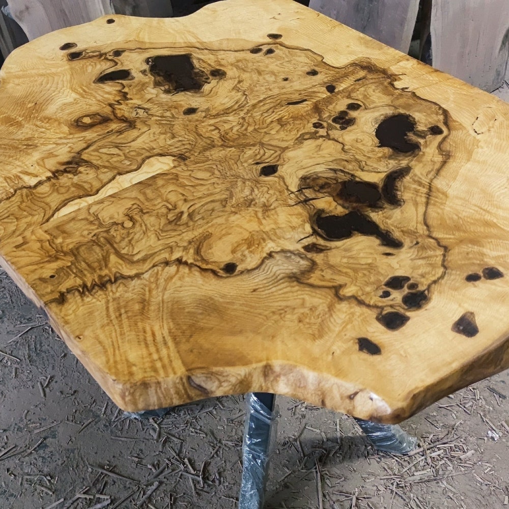 Live edge end table Handmade Coffee Table Round Coffee Table Coffee Table Rustic, Live Edge Coffee Table Dragon Wood Exotic Wood Slab Table - Image 3