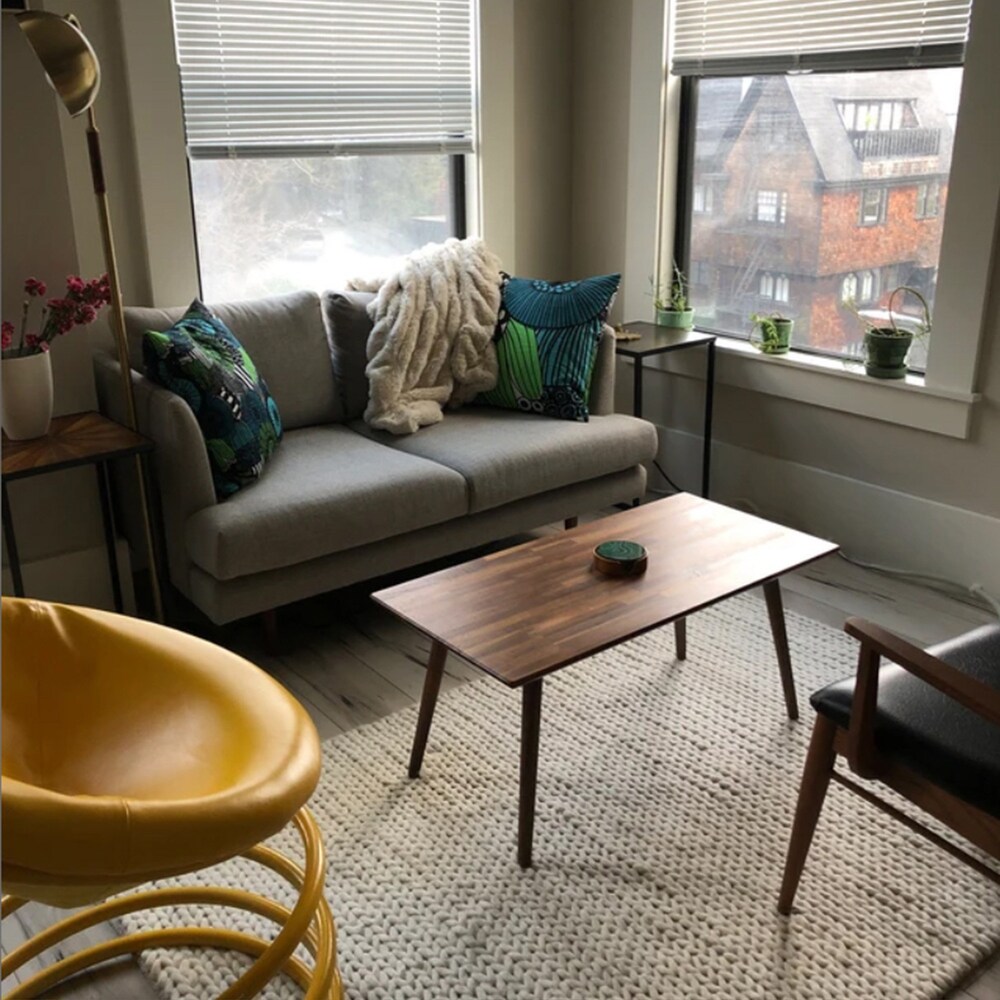 Classic Walnut Teak Coffee Table - Mid Century Modern Eames Style Design Boho Wood Furniture - Image 5