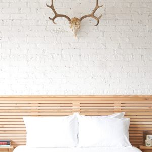 The Big Carolina Headboard - Extended With Floating Shelves - Solid Wood Rustic Modern and Farmhouse Organic Bed Board - Handmade in USA