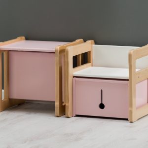 Two chairs and a small box set Montessori based Multifunctional items Baby registry item  Gift for kids