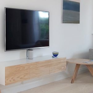 Floating TV console / TV stand / media console - custom-made living room furniture