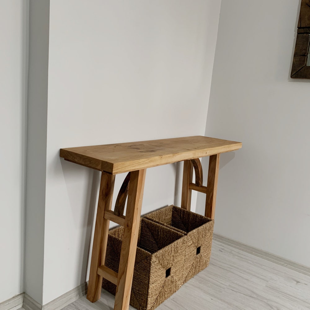 Console Table, Unique Rustic/Reclaimed Wood, Custom Farmhouse Hallway Sofa Entrway Wooden Solid Foyer Dresser Entry Table Gift for Women/Her - Image 8