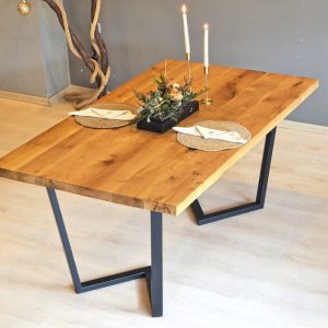 Solid Oak Wooden Dining Table / Handcraft Rustic Wood Dining Table / Scandinavian Kitchen Table