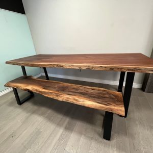 Walnut Table and Bench