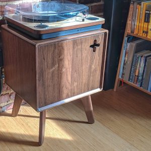 Boop Box Plus - Small Vinyl Record Storage Cabinet, 17" Vinyl Cube, Record Player Stand, Stereo Cabinet