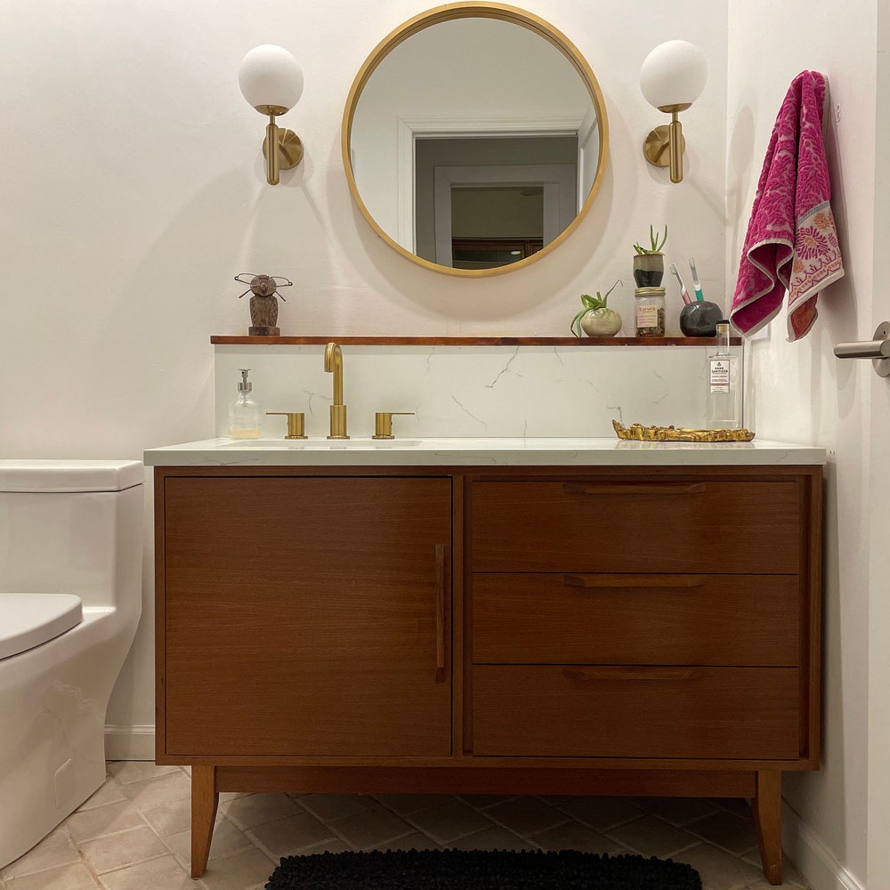 48" Bespoke Bathroom Vanity Cabinet - Left Offset Single Sink, 1 Door, 3 Drawers - For New Home Build or Remodel - Image 2