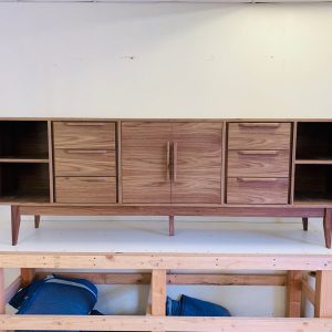 FREE SHIPPING ~ 96" Mid Century Style walnut TV Cabinet / Buffet / Liquor Cabinet / Credenza