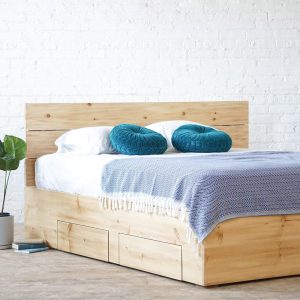 The Butte Stow - Storage Bed - Drawers - Platform Bed - Natural Solid Wood - Made in USA