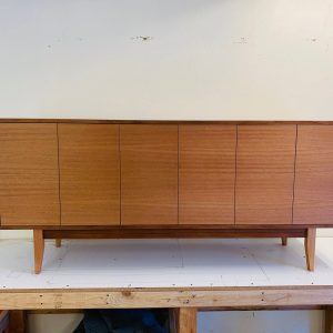 NEW Hand Built Mid Century Inspired Buffet / Credenza. Mahogany Overlay Flush Mount Doors - Free Shipping!