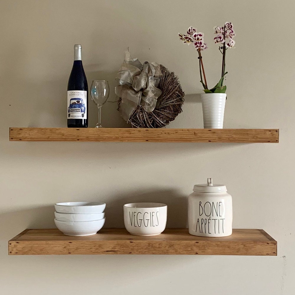Wood Floating Shelf 2 Inch Thick | 10 Inch Deep | Rustic Shelving | Farmhouse Shelves - Image 2