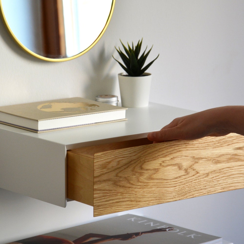 Floating nightstand with OAK drawer and an extra shelf - Image 5