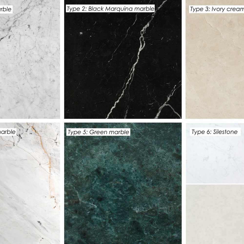 Nightstand, Bedside table, Side Table, in solid Walnut or Oak, with drawer and marble top - Image 8