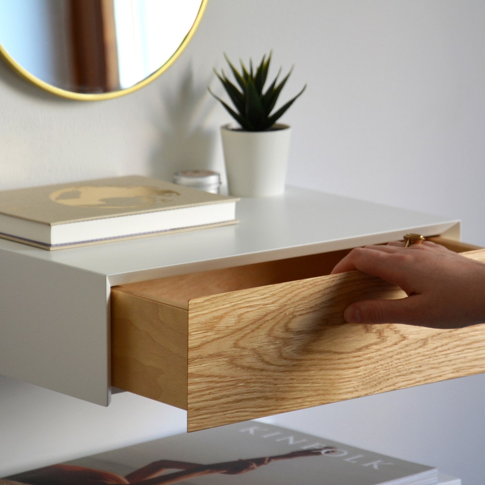 Floating nightstand with OAK drawer and an extra shelf - Image 7