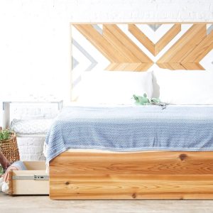 The Tribal Stow- Storage Bed - Platform Bed - Natural Solid Wood