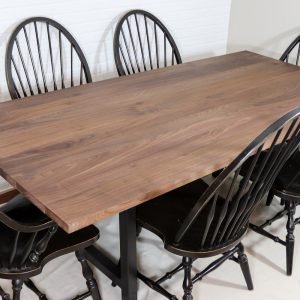 Farmhouse Dining Table, Modern Farmhouse Table on Steel Legs, Walnut Dining Table, Wood Kitchen Table, Walnut Farmhouse Kitchen Table