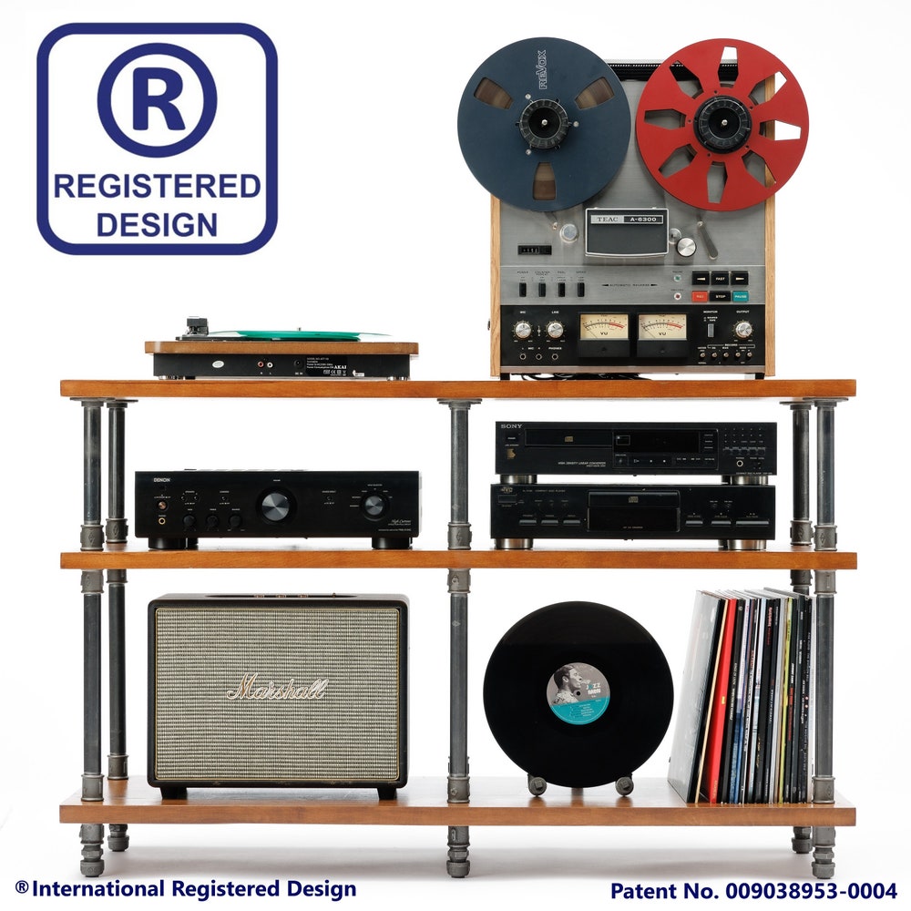 4 in 1 Registered design stand, 4 Tier Industrial Pipe Stand, Record player stand, Vinyl record storage, Record cabinet, Record console - Image 11