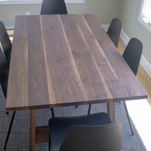 Wood Kitchen Table, Walnut Dining Table on Walnut H Legs, Farmhouse Kitchen Dining Table, Solid Walnut Table, Sturdy Family Dinner Table