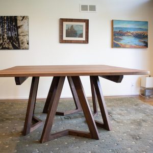 Square Dining Table 8 People, Large Walnut Dining Table, Large Square Walnut Table, Large Dining Table, 60" Square Wood Table Top