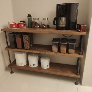 Narrow hall table with shelves, Buffet Table, Coffee Bar Cabinet, Coffee Station, Coffee Mug and Kitchen Organizer, Entrance Hall Table,