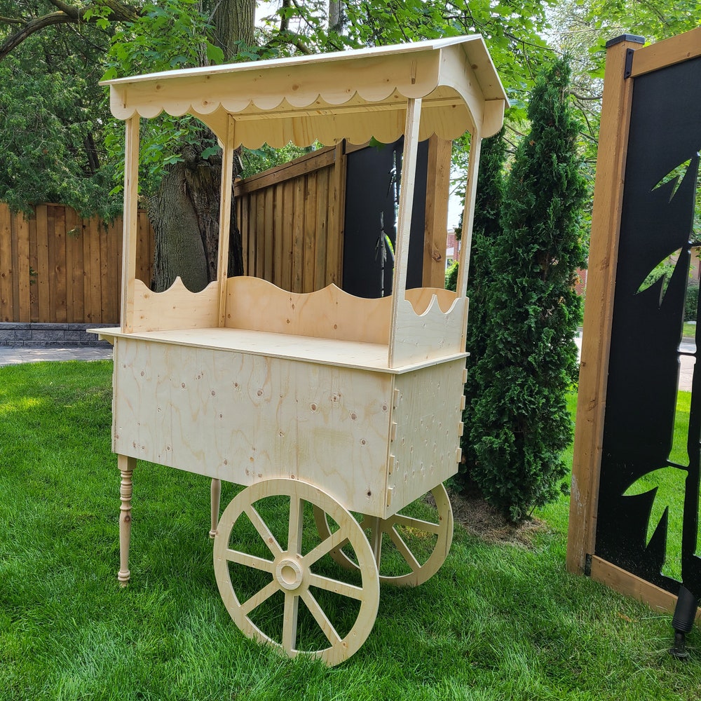 Wooden Sweet Cart | Cart with wheels | adult wooden sweet cart | Cake stand, mini Bar | Event Decor | Wedding decorations | Wedding idea - Image 3