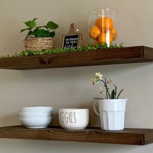 Wood Floating Shelf 2 Inch Thick | 8 Inch Deep