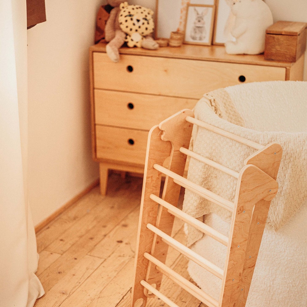 Montessori climbing Set of 3: Arch + Foldable triangle + Slide, Montessori furniture, Toddler Climber, Baby wooden gym, Play equipment - Image 4