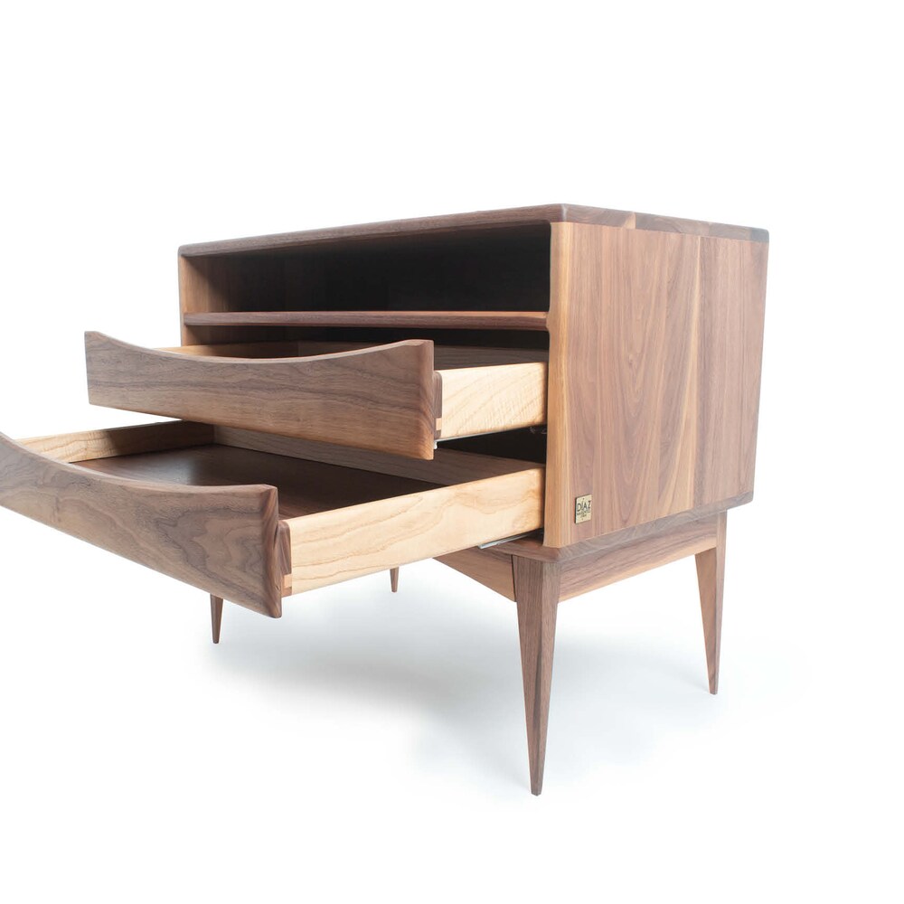 walnut nightstand walnut console tabel smalle mid century entryway table mid century console table walnut bedside table table chevet paire - Image 3