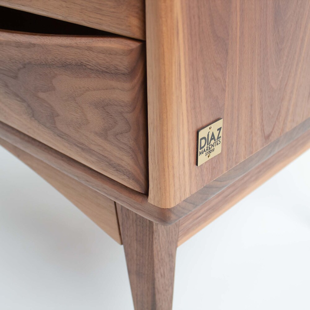 walnut nightstand walnut console tabel smalle mid century entryway table mid century console table walnut bedside table table chevet paire - Image 4