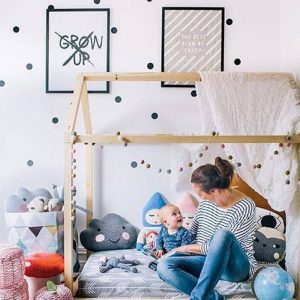 il_1000x1000.4063397273_d46i.jpg Sophia- Montessori Floorbed, Toddlers/ Kids House Bed, Nursery Room Low Profile Play Beds with Slats