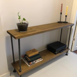 Narrow hall table with shelves, Buffet Table, Coffee Bar Cabinet,  Coffee Mug and Kitchen Organizer, Entrance Hall Table,