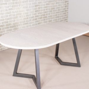 Extendable Kitchen Table, White Oval Dining Table with Leaves, White Oval Expandable Table, Extendable Oval Dining Table Finished in White