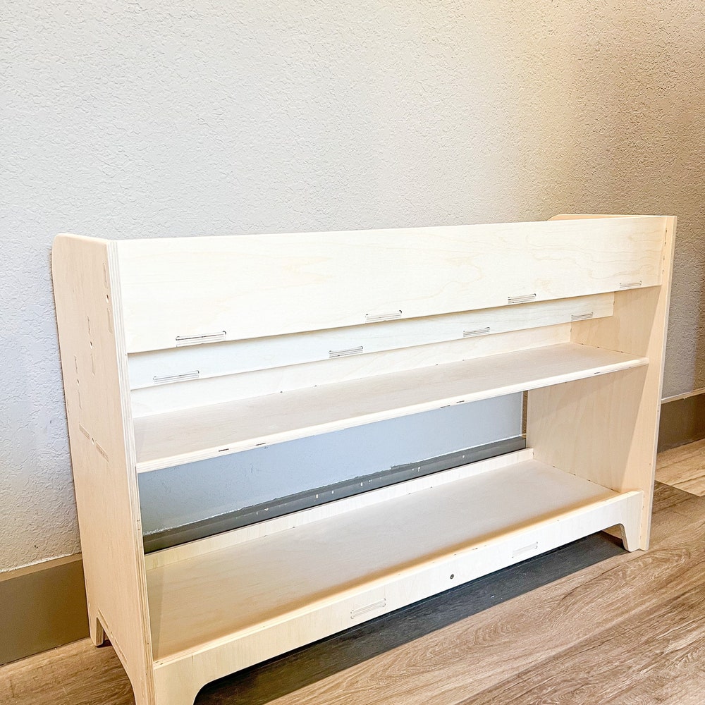 Montessori Bookshelf Toyshelf Combo Montessori Shelf for Toddler Furniture Toy Shelf with Hidden Storage for Playroom FRANK *Large 3 Shelf* - Image 5