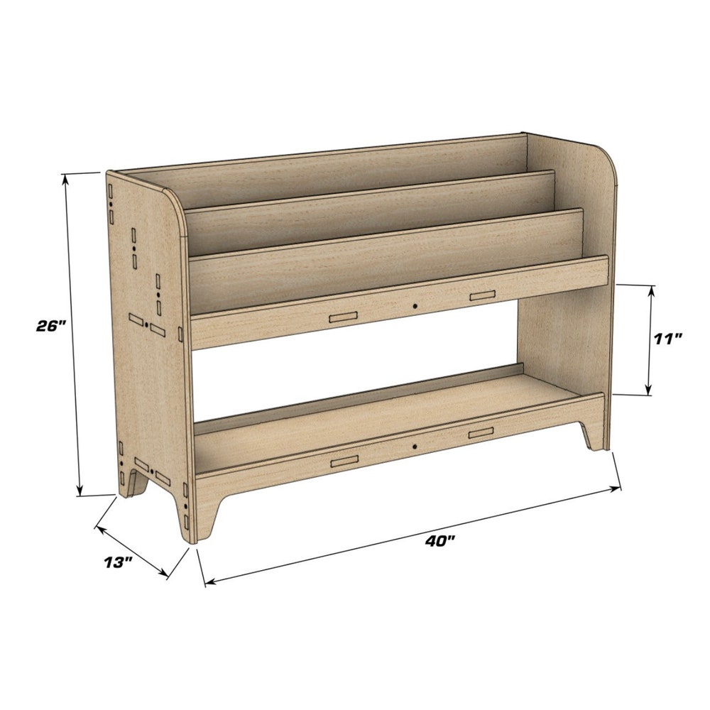 Montessori Bookshelf Toyshelf Combo Montessori Shelf for Toddler Furniture Toy Shelf with Hidden Storage for Playroom FRANK *Large 3 Shelf* - Image 9