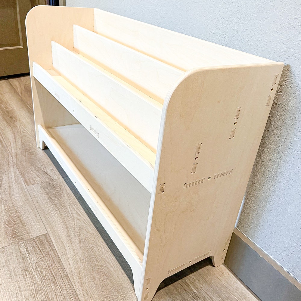 Montessori Bookshelf Toyshelf Combo Montessori Shelf for Toddler Furniture Toy Shelf with Hidden Storage for Playroom FRANK *Large 3 Shelf* - Image 8