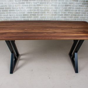 Wooden Kitchen Table, Walnut Dining Table on Steel Legs, Wood Dinner Table on Zionz Legs, Solid Walnut Table Top, Wood Dining Table