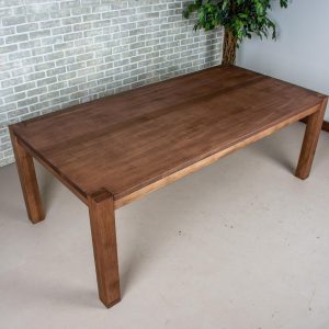 Maple Dining Table, Exposed Parsons Family Dinner Table, Natural Wood Table with Parson Base for a Modern Farmhouse Kitchen or Dining Room