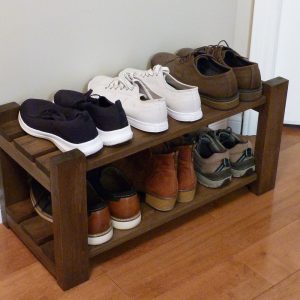 Shoe Rack-2 levels / with length options, Shoe Storage, Shoe Organizer, Shoe Cabinet, Shoe Rack Wood