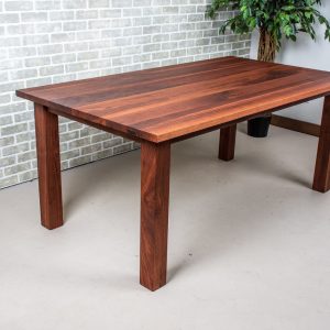 Walnut Parsons Dining Table, Spiced Walnut Kitchen Parsons Table, Wood Kitchen Table, Wood Kitchen Table in Red Tones, Solid Walnut Table