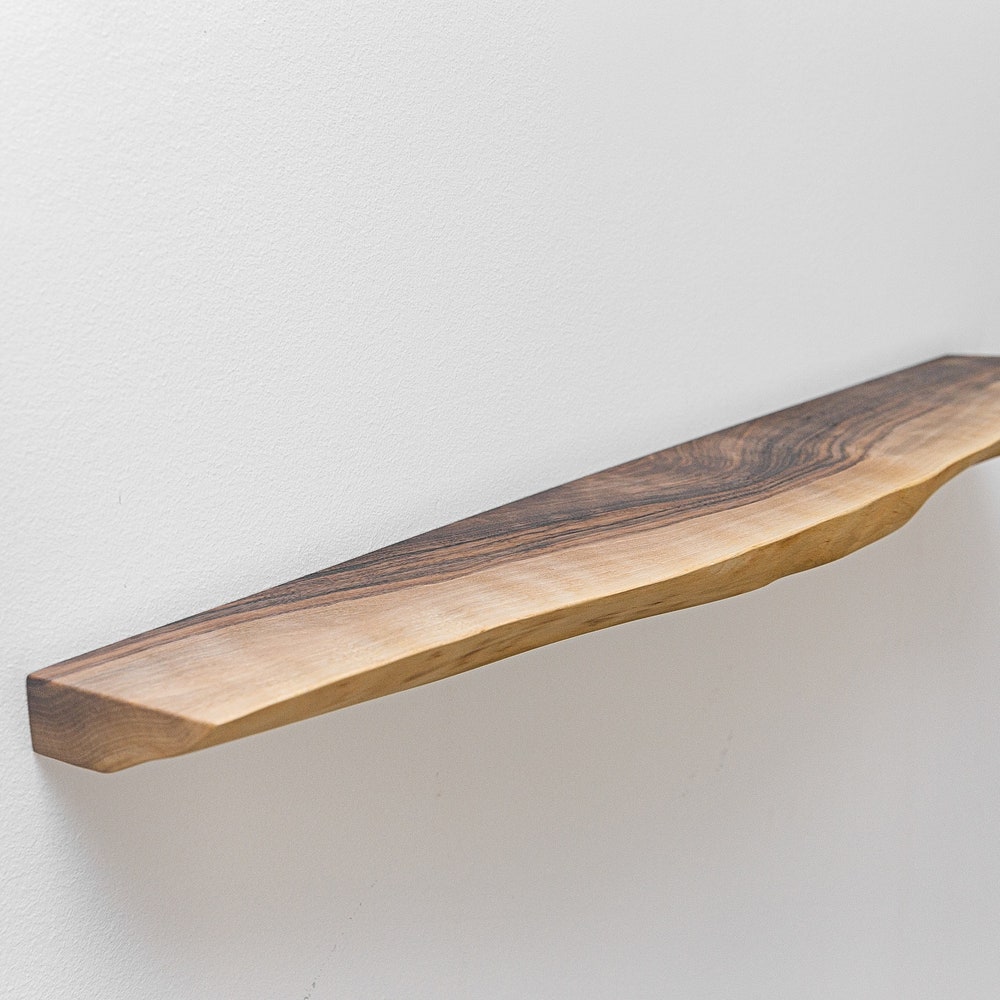 Live Edge Walnut Floating Shelves, Reclaimed Industrial Wooden Floating Shelves, Farmhouse Heavy Duty Floating Shelves, Bathroom Shelf - Image 8