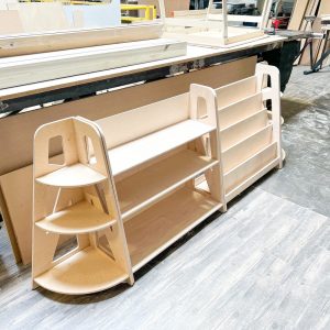 Classroom bundle-  (1) Large Sierra Bookshelf - (1) Large Sienna Toy Shelf,  (1 set of 2) Serena shelves *As pictured*