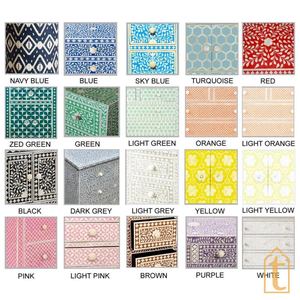 Bone Moroccan Inlay 6 Drawers Chest of Drawers,Bone Inlay 6 Drawers Dresser, Bone Inlay Chest of Drawers,Bone Inlay Furniture Sideboard Unit - Image 6