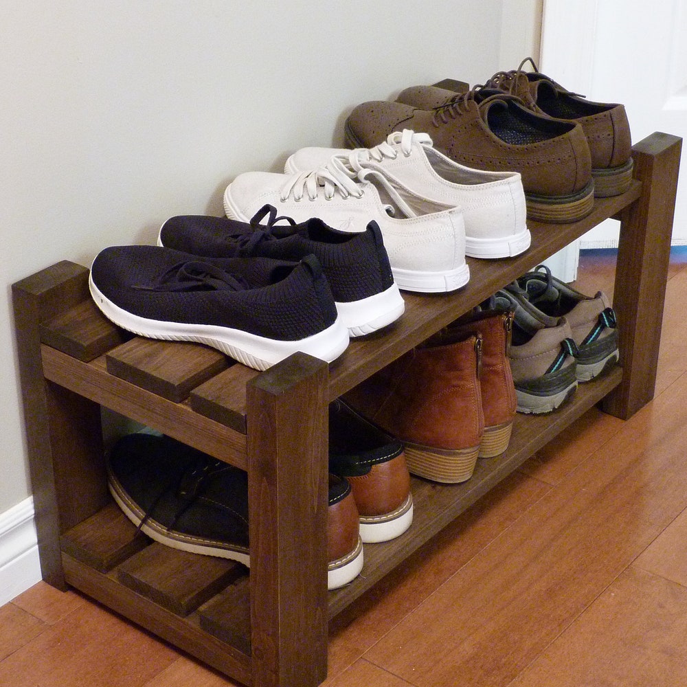 Shoe Rack-2 levels / with length options, Shoe Storage, Shoe Organizer, Shoe Cabinet, Shoe Rack Wood - Image 8