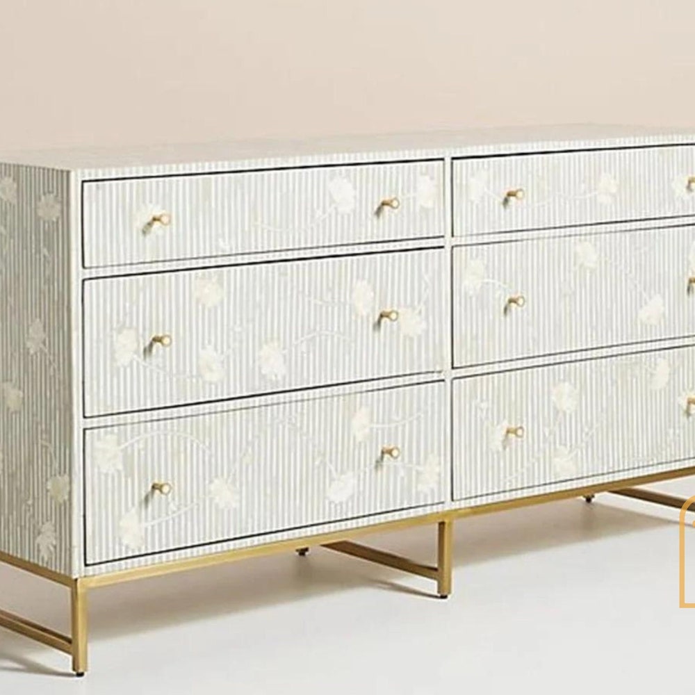 Bone Moroccan Inlay 6 Drawers Chest of Drawers,Bone Inlay 6 Drawers Dresser, Bone Inlay Chest of Drawers,Bone Inlay Furniture Sideboard Unit