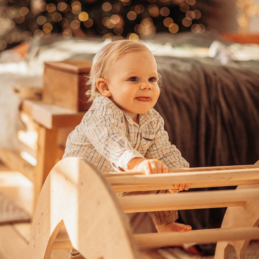 Christmas Set - Large Montessori Climbing Arch with Cushion, Montessori furniture, Baby climbing gym, Nursery home gym, Gift 1 year old - Image 4