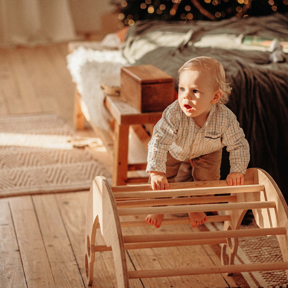 Christmas Set - Large Montessori Climbing Arch with Cushion, Montessori furniture, Baby climbing gym, Nursery home gym, Gift 1 year old - Image 5