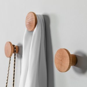 Minimalist Wall Hooks, Handcrafted Wooden Wall Hanger for Handbag, Towel, Key, Dot Hat Rack, Modern Round Pegs for Wall Decoration